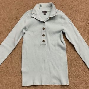 Eddie Bauer light blue button-up sweater tall in size